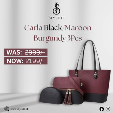 Carla Maroon Burgundy/Black Combination