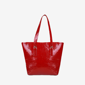 Roomy Redish Maroon Crocodile Leather Tote Bag