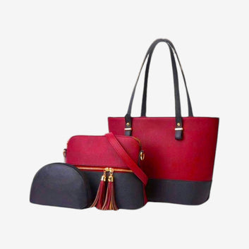 Carla Redish Maroon/Black 3 Pcs Shoulder Bag