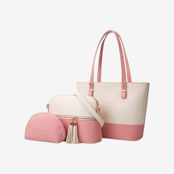 Carla White/Pink 3 Pcs Shoulder Bag