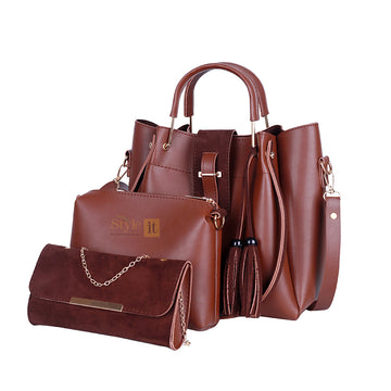 Scooby Brown 3 Pcs Handbag